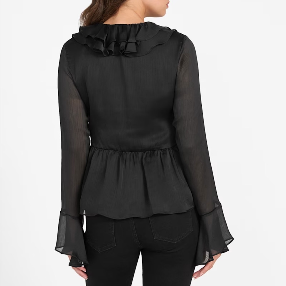 Guess Sana Ruffle Blouse in black - Picture 3 of 8